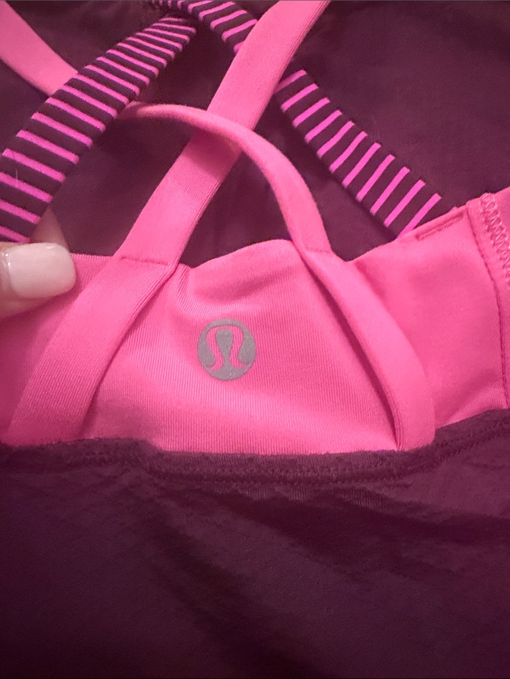 lululemon athletica Pink and Dark Purple Striped Tank - Picture 4 of 4